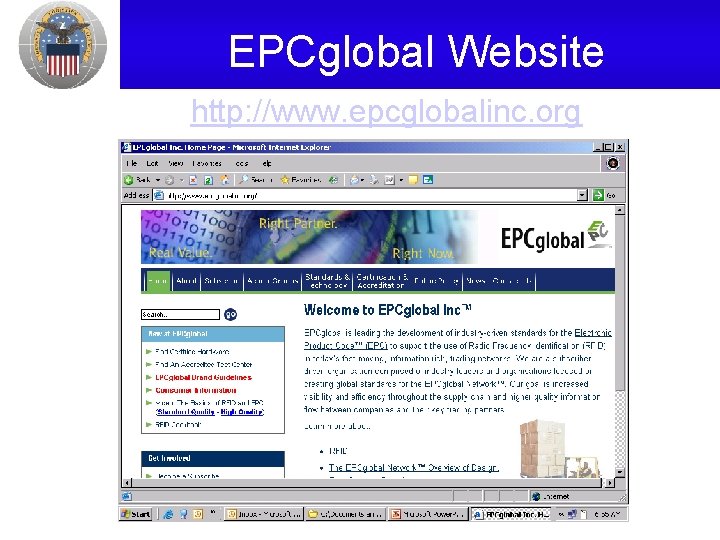 EPCglobal Website http: //www. epcglobalinc. org 