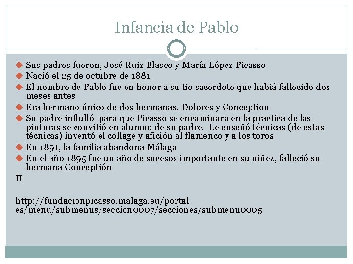 Infancia de Pablo u Sus padres fueron, José Ruiz Blasco y María López Picasso
