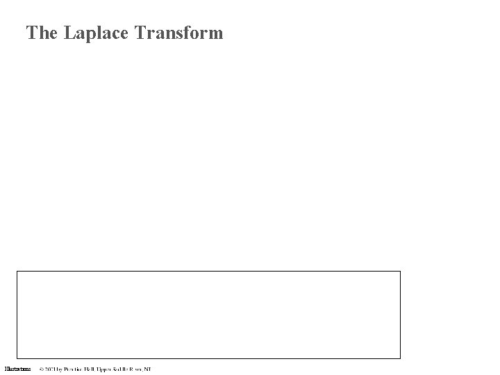 The Laplace Transform Illustrations The Laplace Transform Illustrations