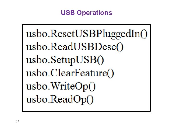 USB Operations 14 
