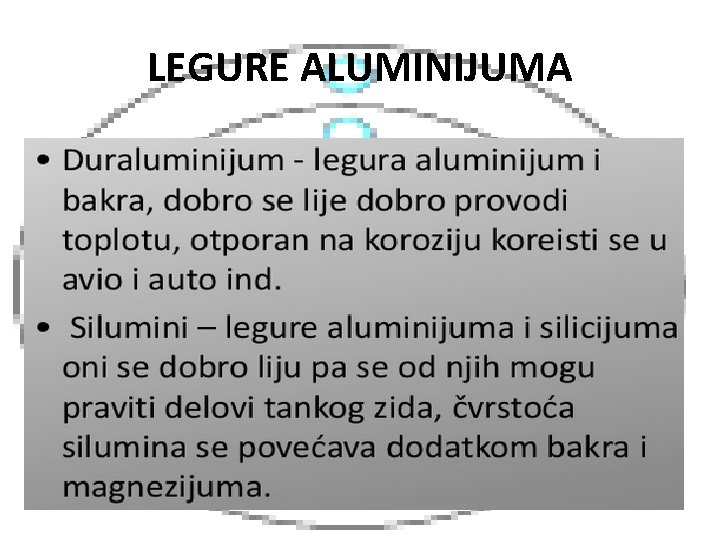 LEGURE ALUMINIJUMA 