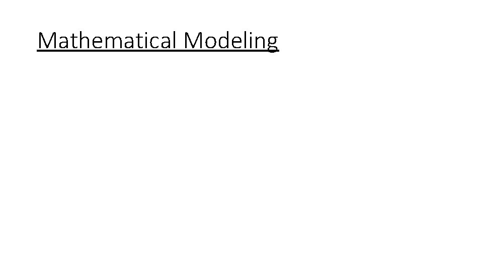 Mathematical Modeling 