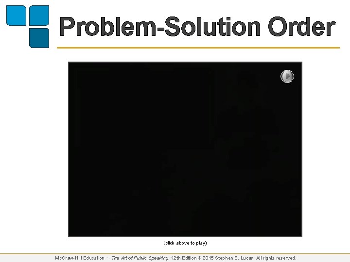 Problem-Solution Order (click above to play) Mc. Graw-Hill Education ∙ The Art of Public