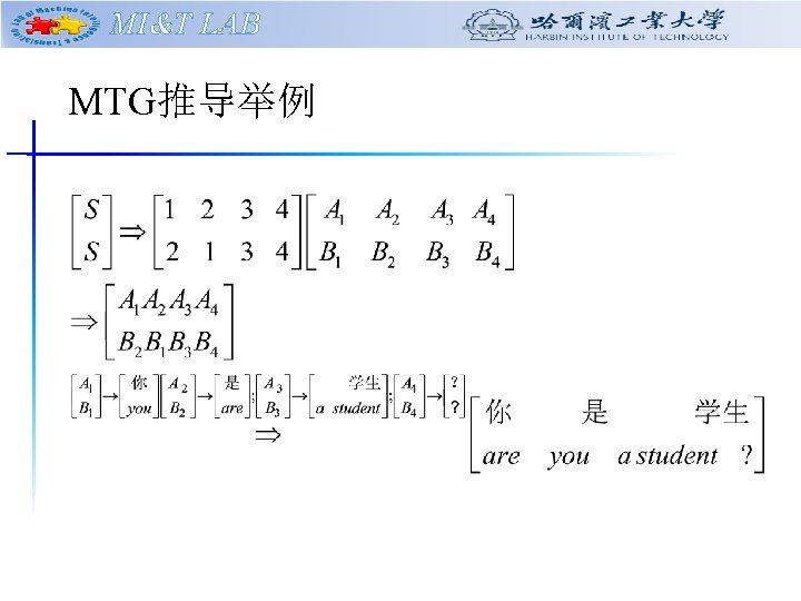 MI&T LAB MTG推导举例 MI&T LAB MTG推导举例