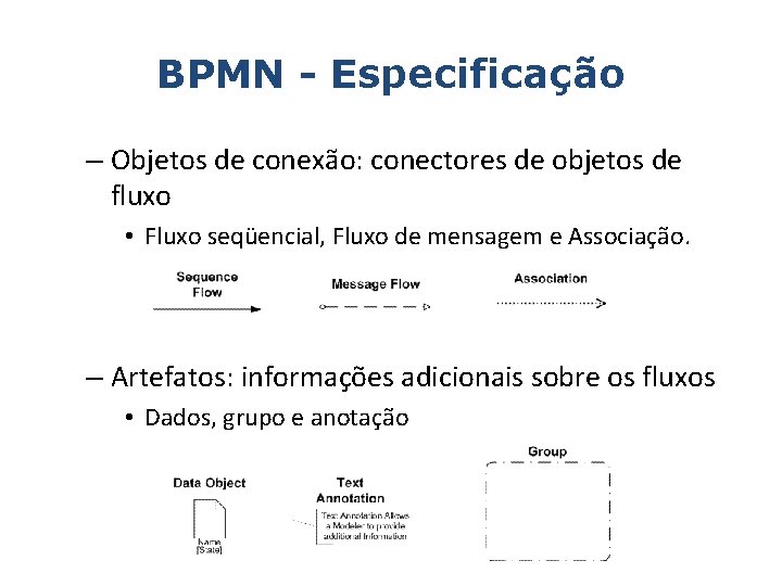 BPMN - Especificação – Objetos de conexão: conectores de objetos de fluxo • Fluxo