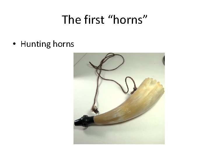 The first “horns” • Hunting horns 