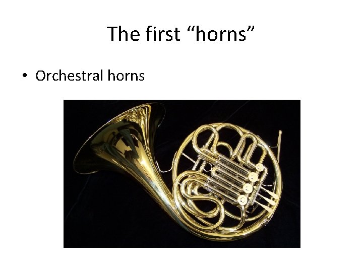 The first “horns” • Orchestral horns 