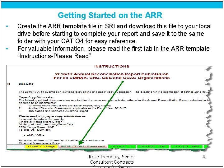 Getting Started on the ARR • • Create the ARR template file in SRI