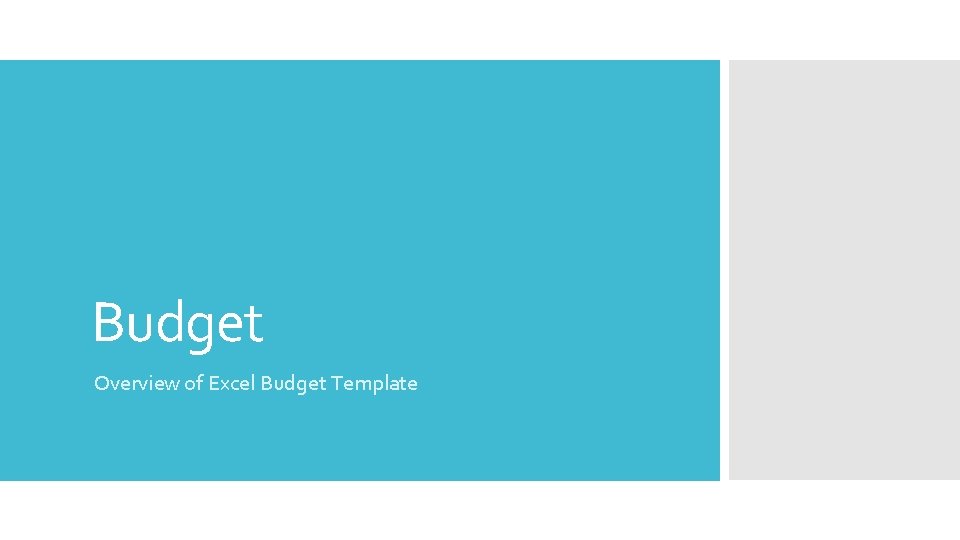 Budget Overview of Excel Budget Template 