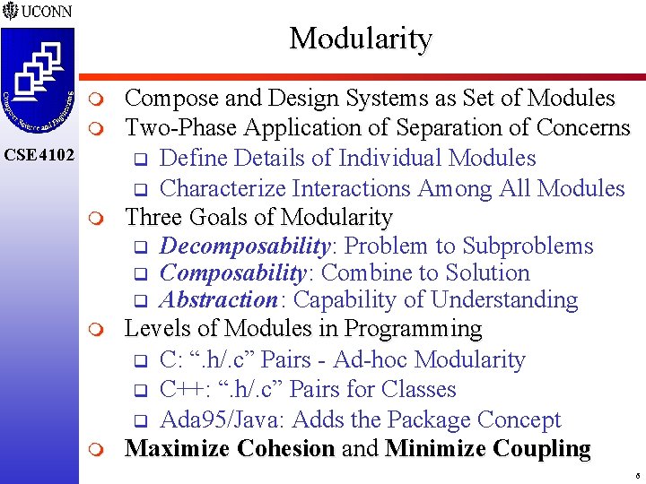 Modularity m m CSE 4102 m m m Compose and Design Systems as Set