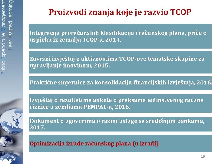 Proizvodi znanja koje je razvio TCOP Integracija proračunskih klasifikacija i računskog plana, priče o