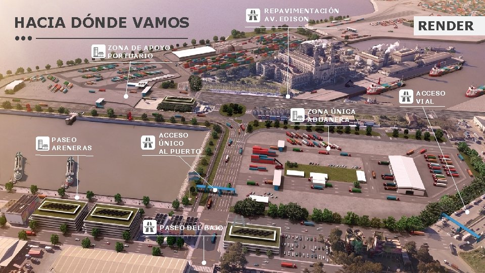 HACIA DÓNDE VAMOS REPAVIMENTACIÓN AV. EDISON RENDER ZONA DE APOYO PORTUARIO ACCESO VIAL ZONA