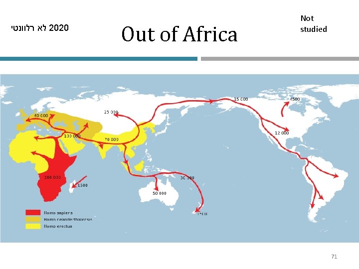  לא רלוונטי 2020 Out of Africa Not studied 71 