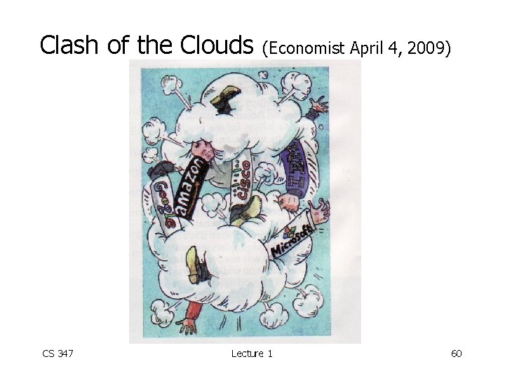 Clash of the Clouds CS 347 (Economist April 4, 2009) Lecture 1 60 