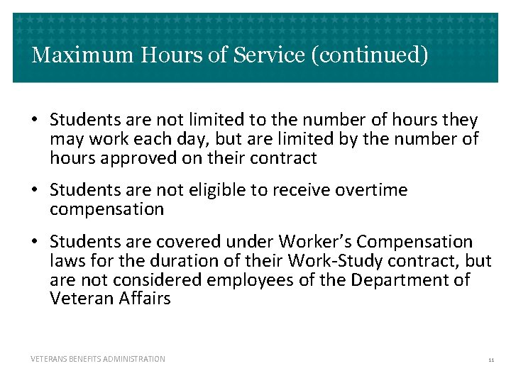 Maximum Hours of Service (continued) • Students are not limited to the number of