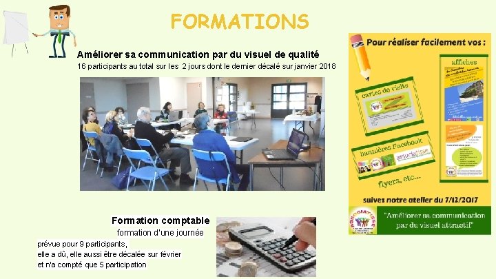 FORMATIONS Améliorer sa communication par du visuel de qualité 16 participants au total sur