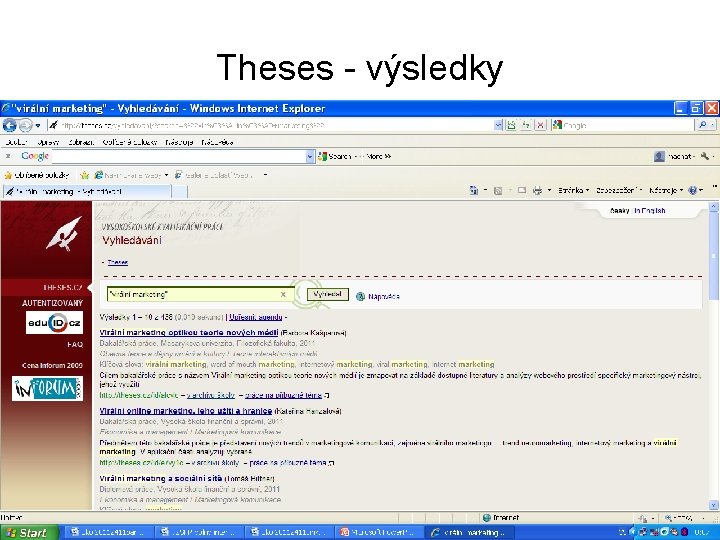 Theses - výsledky 