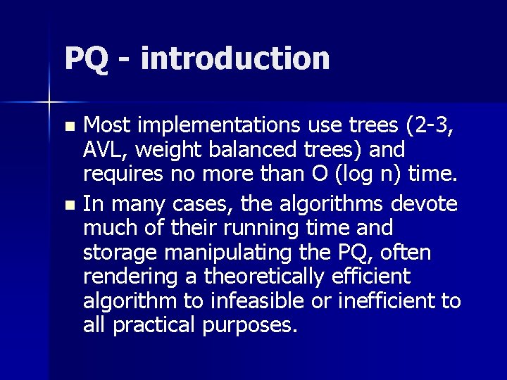 A sparse Table implementation of Priority Queue Presented