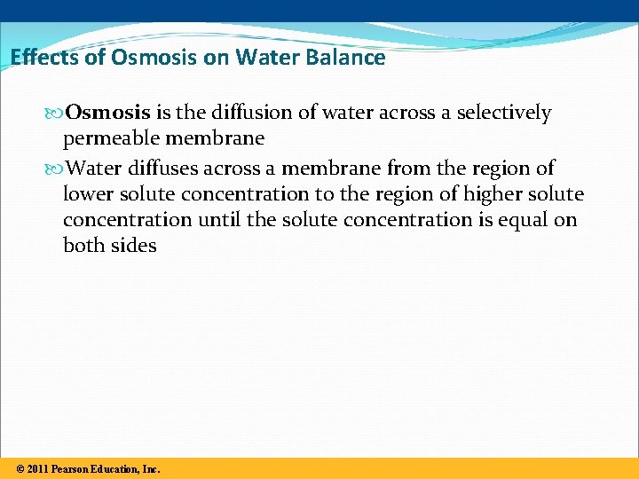 Effects of Osmosis on Water Balance Osmosis is the diffusion of water across a