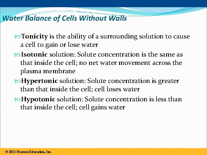 Water Balance of Cells Without Walls Tonicity is the ability of a surrounding solution