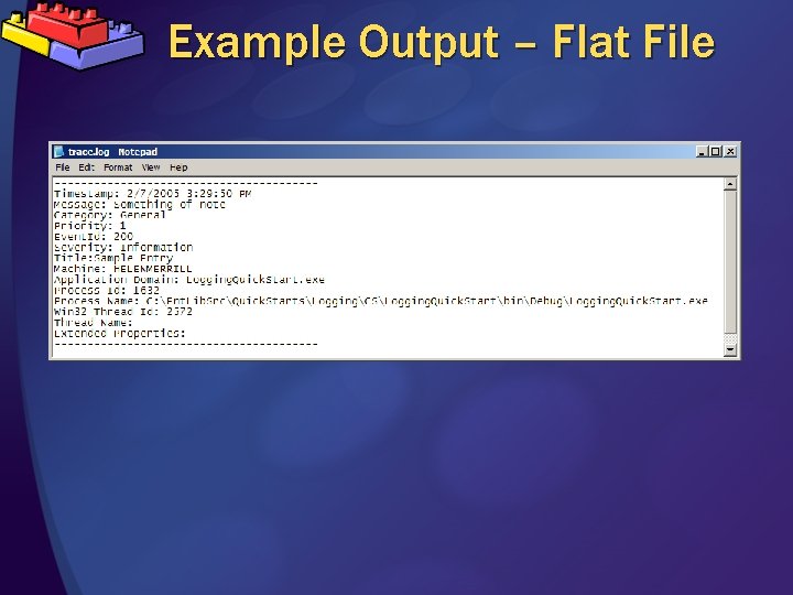 Example Output – Flat File 