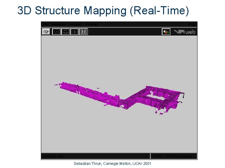 3 D Structure Mapping (Real-Time) Sebastian Thrun, Carnegie Mellon, IJCAI-2001 