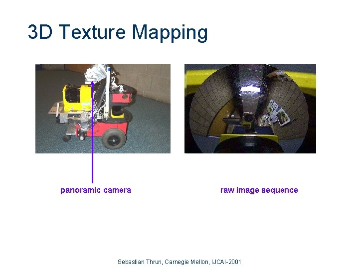 3 D Texture Mapping panoramic camera raw image sequence Sebastian Thrun, Carnegie Mellon, IJCAI-2001