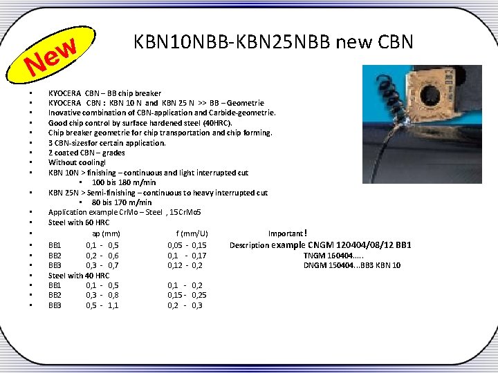 w e N • • • • • KBN 10 NBB-KBN 25 NBB new