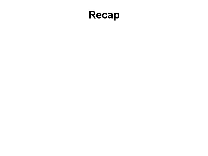 Recap 