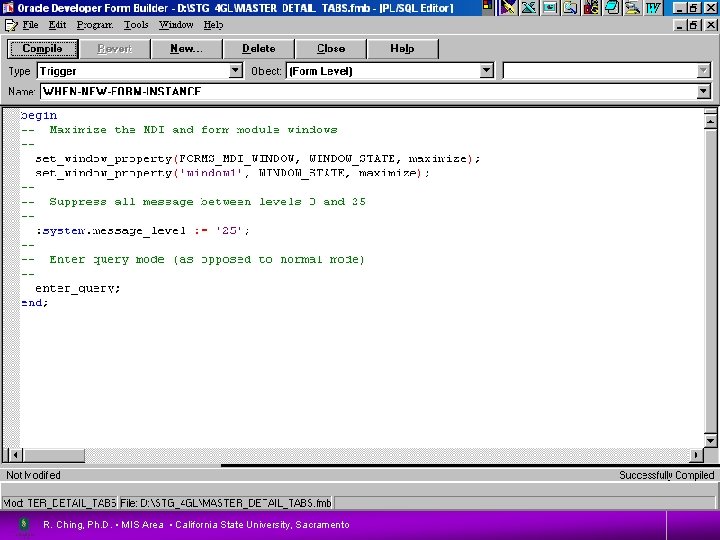 33 R. Ching, Ph. D. • MIS Area • California State University, Sacramento 