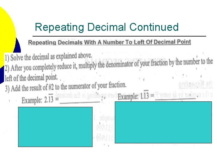 Repeating Decimal Continued 