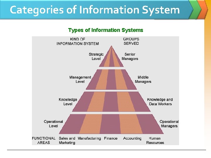 Categories of Information System Types of Information Systems 