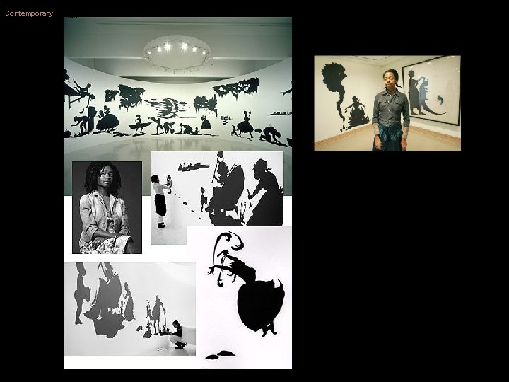 Contemporary Kara Walker Cut paper silhouettes and light projection 2004 c 1998 - 