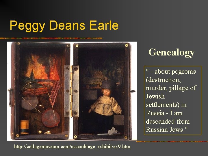 Peggy Deans Earle Genealogy " - about pogroms (destruction, murder, pillage of Jewish settlements)