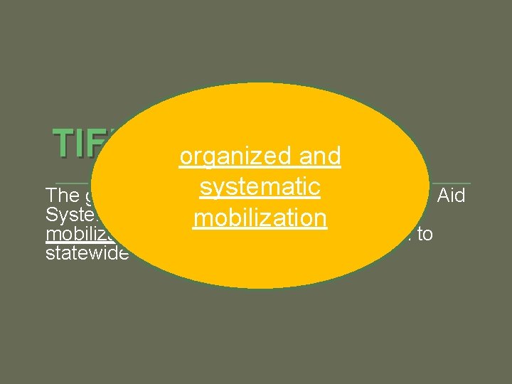 TIFMASorganized and systematic The goal of the Texas Intrastate Fire Mutual Aid System is
