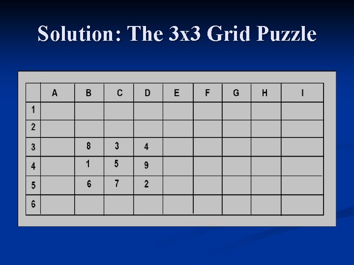 Solution: The 3 x 3 Grid Puzzle 