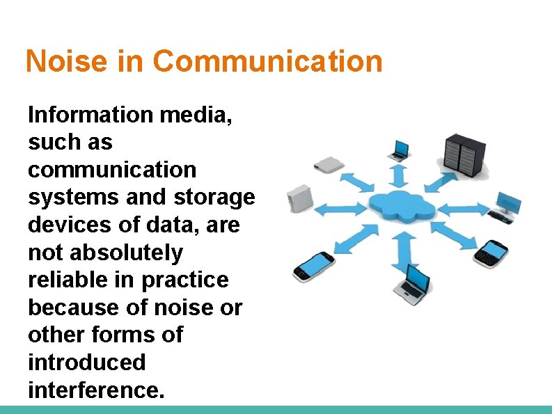 Noise in Communication Information media, such as communication systems and storage devices of data,