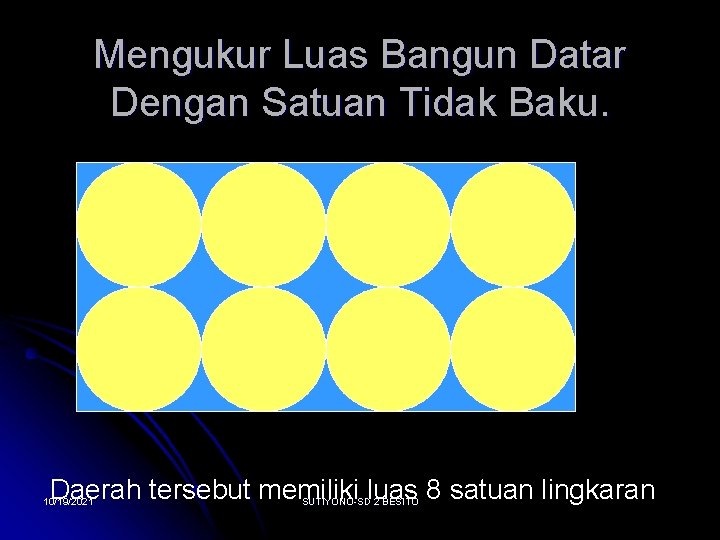 Mengukur Luas Bangun Datar Dengan Satuan Tidak Baku. Daerah tersebut memiliki luas 8 satuan