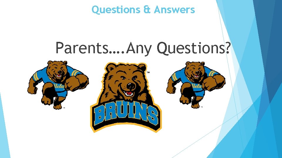 Questions & Answers Parents…. Any Questions? 