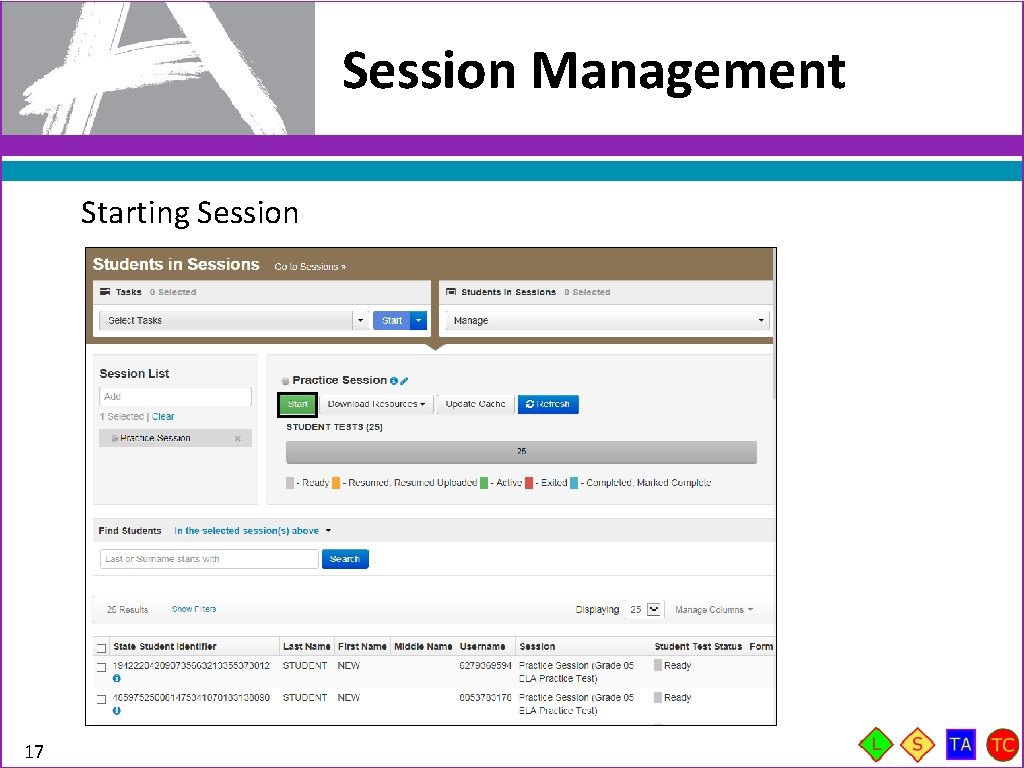 Session Management Starting Session 17 