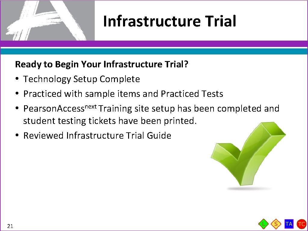 Infrastructure Trial Ready to Begin Your Infrastructure Trial? • Technology Setup Complete • Practiced