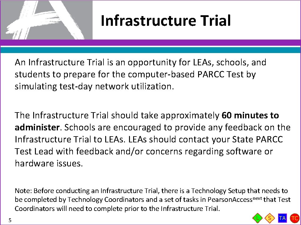 Infrastructure Trial An Infrastructure Trial is an opportunity for LEAs, schools, and students to