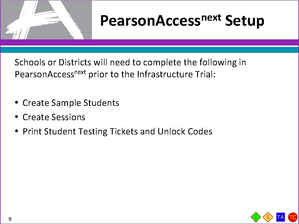 next Pearson. Access Setup Schools or Districts will need to complete the following in