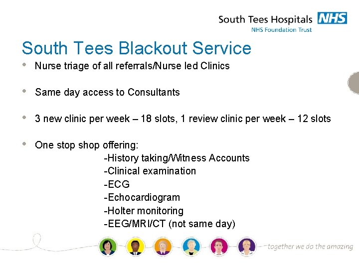 South Tees Blackout Service • Nurse triage of all referrals/Nurse led Clinics • Same