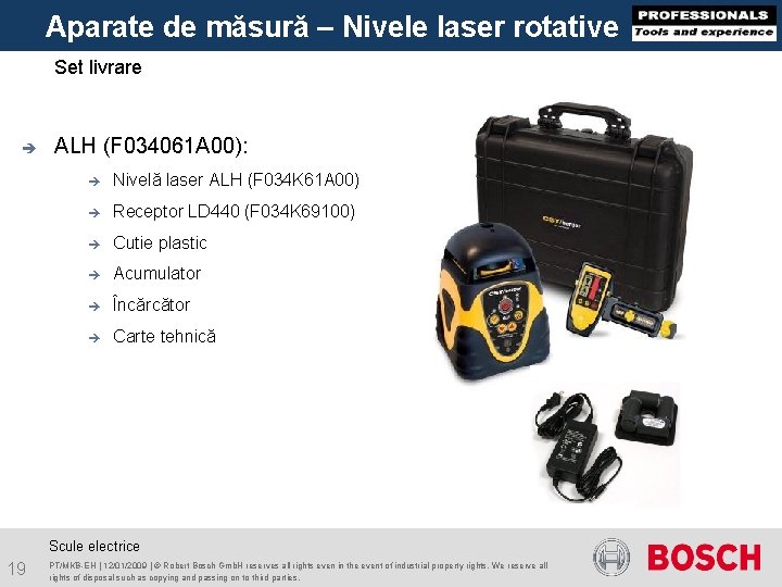 Aparate de măsură – Nivele laser rotative Set livrare è ALH (F 034061 A