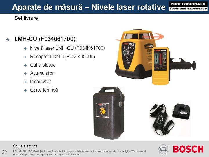 Aparate de măsură – Nivele laser rotative Set livrare è LMH-CU (F 034061700): è