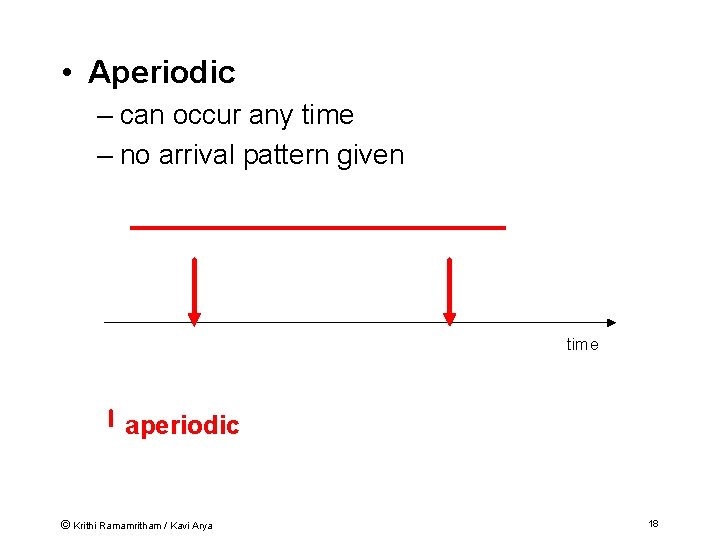  • Aperiodic – can occur any time – no arrival pattern given time