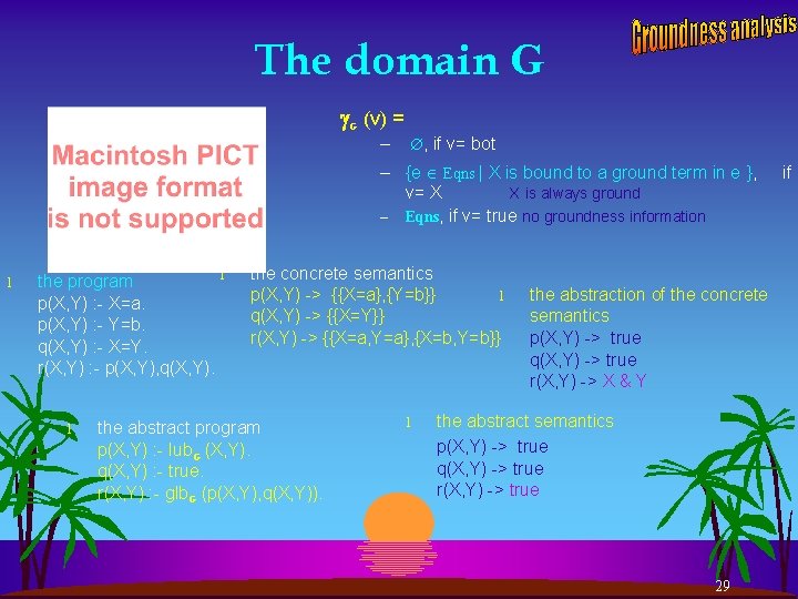 The domain G G (v) = – , if v= bot – {e Eqns