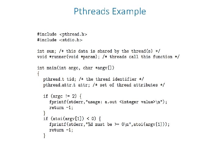 Pthreads Example 