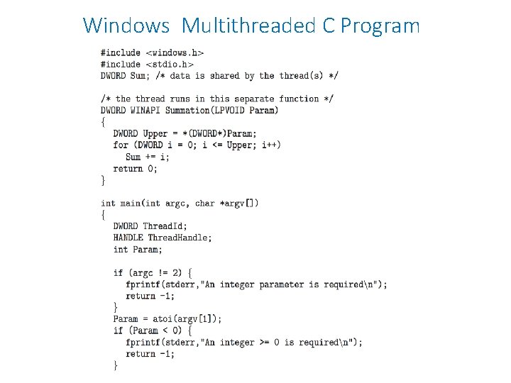 Windows Multithreaded C Program 